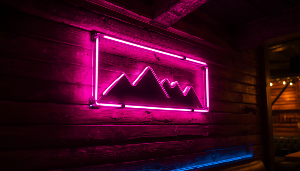 Apres Leisure bar signage — third-place all-terrain lifestyle brand mark